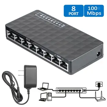 10/100 Mbps 8-Port Desktop Fast Ethernet LAN RJ45 Võrgu Lüliti Hub Adapter Ruuter XBox PS2 PS-3