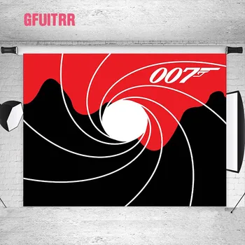 GFUITRR James Bond 007 Fotograafia Tausta Sünnipäevaks Foto Taust Must Ja Valge Decor Muster Bännerid Foto Rekvisiidid