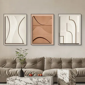 Abstraktne Geomeetriline Plakat, 3D-Efekt Decor Maali Kaasaegne Read Kunsti Lõuend Trükib Seina Pildid elutuba Home Decor
