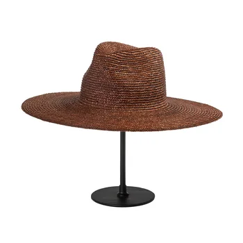 Käsitsi valmistatud Looduslikud Nisu Õled Suvel Panana Müts Laia Ääreni Straw Hat Naised, Daamid Sun Beach Müts Kentucky Derby Rassi Fedoras