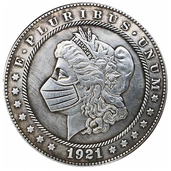 Hulkur Nikkel 1921-D USA Morgan Dollar MÜNDI KOOPIA Kolju Mündi Tüüp 201