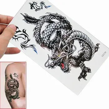Ühekordselt Eemaldatav Body Art Veekindel Dragon Tattoo Ajutine Kleebis Decal