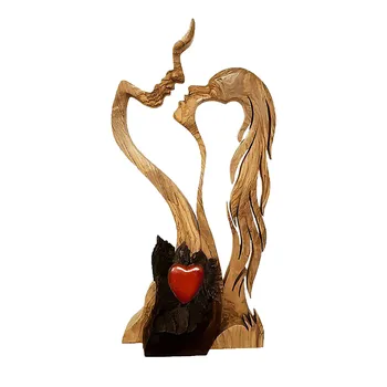 Armastus Igavene Puidust Kaunistus Kaunistused Meeste Ja Naiste Suudlemine Puidust Kuju Siseruumides Loova Kunsti Kodu Kaunistamiseks Figuriin
