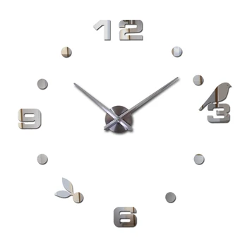 uut kella kella kellad kodu kaunistamiseks klok akrüül miroir suur seina kleebised müük Kvarts Modern Metal
