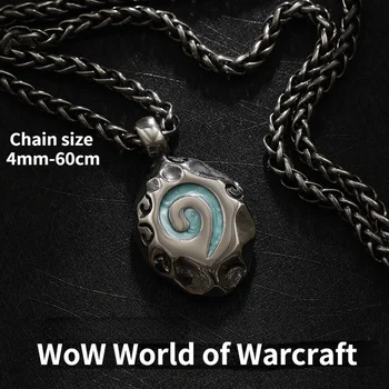 WoW, World of Warcraft Hearthstone Klaasi Ring, Ripats Võlu Kaelakee Fine Jewellery Pronks Link Kett 60cm Disainer Võlusid