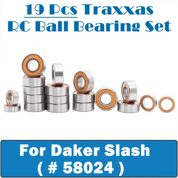 Traxxas RC-kuullaager Komplekt (19 TK ) Jaoks Daker Slash ( # 58024 ) 5*11*4 mm (15 TK ) 5*8*2.5 mm (4 TK), Oranž kinnised Laagrid