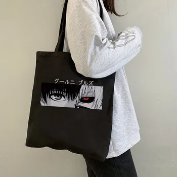 Manga Anime Tokyo Ghoul Ostukott Graafiline Tassima Harajuku Shopper Kott Naistele, Lõuend Õlakott Naine Ulzzang Eco Kott