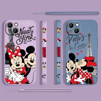 Disney Miki-Minni Mood Apple iPhone 14 13 12 Mini 11 Pro XS MAX XR-X 8 7 6S SE Pluss Vedelik Vasak Tross Telefoni Juhul Fundas