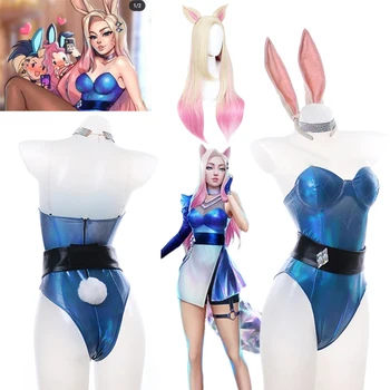 Ahri Cosplay parukas Kostüüm KDA Bunny Tüdruk Seksikas Tüdrukud Dress Jumpsuits Pool Halloween Kostüümid Anime, Joonis Cosplay Uued