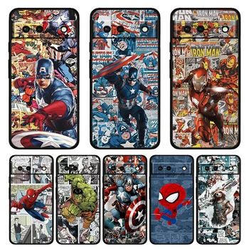 Avengers Ameerika Kapten Imestad, Põrutuskindel puhul Google Pixel 7 6 Pro 6a 5 5 4 4 a XL 5G Silikoonist Pehme Musta Telefoni Kate Capa