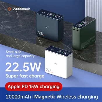 PD20W 20000mAh Magnet Traadita Power Bank Digitaalne Ekraan Powerbank Iphone 12 13 Mac Book Portable External Battery Pack