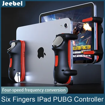 Kuue Sõrme Ipad PUBG Töötleja Mahtuvus Reguleeritav Mobiilne Mängu Käivitada L1R1 Nuppu Gamepad Juhtnuppu Grip Tahvelarvuti Tarvikud
