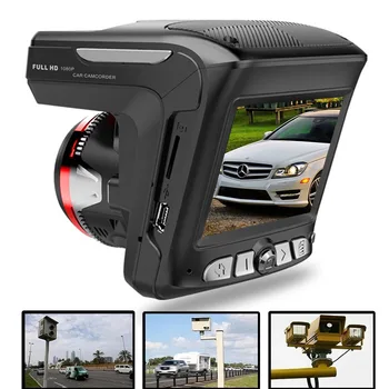 3 IN 1 Auto Radar, Laser Anti-Radar Detector DVR Kaamera Kriips Cam FHD 1080P GPS Logger Alarm Süsteem Digitaalse videosalvesti vene