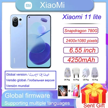 Xiaomi Mi 11 Lite Nutitelefoni NFC Telefonid 5G AMOLED Snapdragon 780G 64MP täisekraan 90HZ Mobiiltelefon