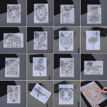 Loomade Värvimine Mall Lapsed Nullist Maali Šabloonid DIY Loomade Album Õõnes Välja Valitseja Käsitsi maalitud värviraamatud Lapsed