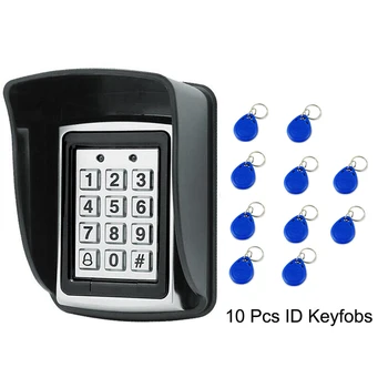 Taustvalgus RFID Metallist Juurdepääsu Kontroll EM-Kaardi Lugeja Klaviatuur 1000 Kasutajad Uksekell 125Khz Kaardi Lugeja, Klaviatuuri Keyfobs Ukse Juurdepääsu