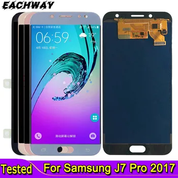 Samsung Galaxy J7 Pro 2017 LCD J730 J730F LCD Ekraan, Millel on Puutetundlik Digitizer Assamblee Asendamine Saab Reguleerida Heledust