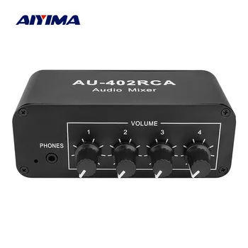 AIYIMA Stereo Audio Mixer Multi-Channel Audio Allikas Reverberator Maht Sõltumatu Kontrolli 3,5 mm RCA Kõrvaklappide Juht 4 Sisend