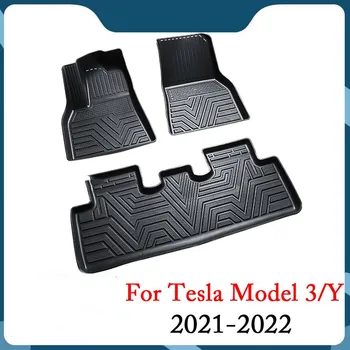 Näiteks Tesla Model 3/Y Auto Veekindel Mitte-tõsta Põranda Matt TPE Kohandatud Auto Tarvikud 3tk/Set Täielikult Ümbritsetud Erilist jalapadjandi