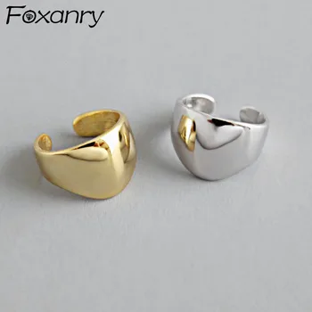 Foxanry Minimalistlik Hõbeda Värvi Kõrvarõngad Naistele, Paaridele Uus Trendikas Sile Elegantne Sünnipäeva Ehted Kingitused