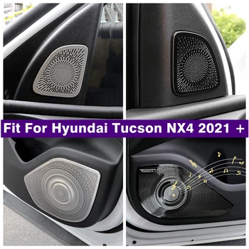Tarvikud Samba Ukse Stereo Sarv Kapuuts Heli Kõlar Heli Decor Kate Sisekujundus Jaoks Hyundai Tucson NX4 2021 2022 Hõbe / Must
