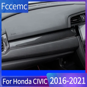 Car Styling Auto Keskne Kontroll Teenetemärgi Riba Sisekujundus Süsinikkiust Interjööri Vormimise Tarvikud Honda Civic 2016 -2020