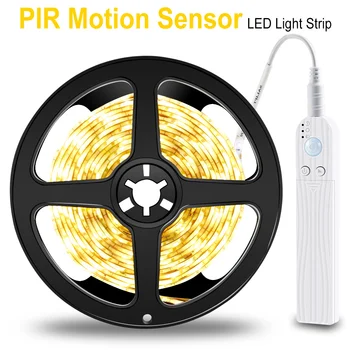 PIR LED Riba liikumisanduriga LED Köögi Kapis Light Tape LED Paindlik Ribad Valgus Veekindel Magamistuba Öö Lamp, 5V Kapp Lamp