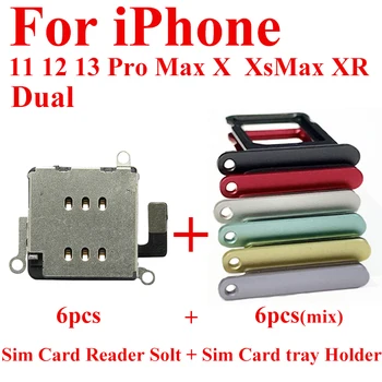 12tk Dual SIM-Kaardi Lugeja Flex Kaabel Iphone 11 12 13 Pro Max XR, XS Nano-SIM Card Tray Omanik Pesa Adapter Varuosad