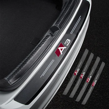 Auto pagasiruumi dekoratiivsed kaitsva kleebised kvaliteetne süsinikkiust kangast Audi A3 A4 A5 A6 A7 A8 Q3 Q5 Q7 Q8 tarvikud