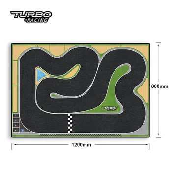 Uus loetletud 120x80cm Kaasaskantav Turbo Racing Kummist Matt 1:76 Mini RC Auto Rööbastee Võidujooks Tabel Racing