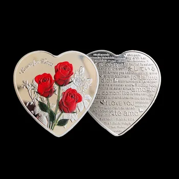 Rose on Armastus Mündi 520 Ülestunnistus Tänutahvlid Medal Armastus mälestusmünte Qixi sõbrapäeva Kingitus, Pulm Suveniiri