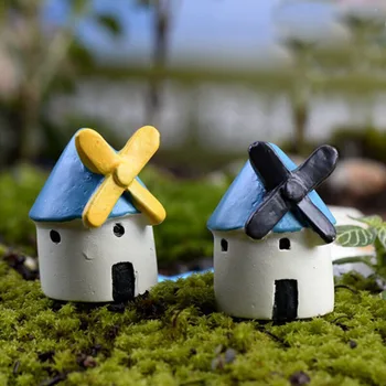 Mini Maja Tuuleveski Kääbus Kodu Aias Decoraion Vaik Käsitöö Kääbus Kaunistused Micro Tuuleveski Maja Maastiku Õue Decor