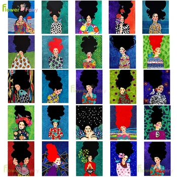 Mood Värvikas Juuksed Tüdruk Seina Art Lõuend Maali Retro Naine Põhjamaade Plakat Cuadros Seina Pildid Elutuba Raamimata