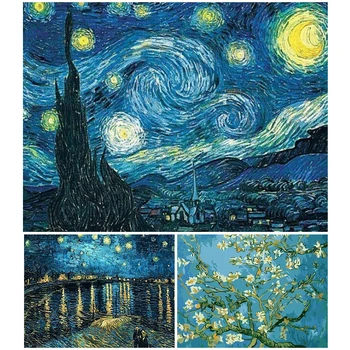 DIY 5D Diamond Maali Van Gogh Tähine Öö ristpistes Komplekt, Täielik Tikandid Anime Mosaiik Kunsti Rhinestone Kodu Kaunistamiseks