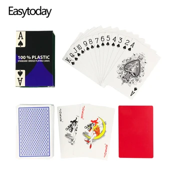 Easytoday 1tk/set Veekindel PVC Plastikust Pokkeri Mängimine Kaardid 2 Värvi Punane ja Sinine Baccarat Texas Hold ' em Klubi mängukaardid