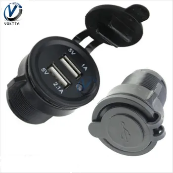 12V 24V LED SM-Dual-USB-Laadimine Sadamas Toide Adapter, Pistikupesa Auto Auto Mootorsõiduki Auto Auto Paat