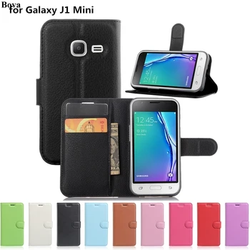 retro nahast Flip Case for Samsung Galaxy J1 Mini J105F kaitsvas Raha slots Magnetilise Luku Kabuur