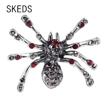 SKEDS Luksus Liialdatud Huvitav Crystal Spider Sõle Pin-Naiste, Meeste Mood Riided Tarvikud Putukate Sõled, Nõelad