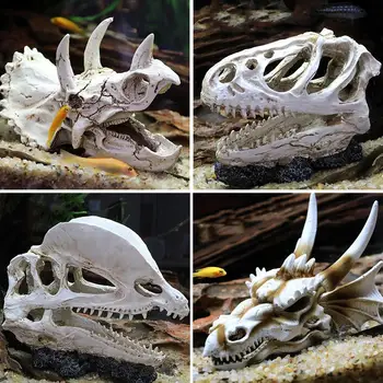Akvaariumi Dinosaurus Pea Kolju Ornament Loominguline Vaik Türannosaurus Skelett Figuriin Kodu Kaunistamiseks Halloween Skulptuur Uus