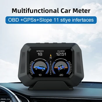 P21 HUD Head Up Display Auto Test Pardal Arvuti Kella Kalle Arvesti GPS Spidomeeter OBD2 Diagnostika Vahend Klaster
