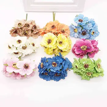 6tk Kunstlikku Lille kvaliteetse Silk Kirss Kimp Pulm Kodu Kaunistamiseks DIY Scrapbooking Pärg Lilled, Käsitöö