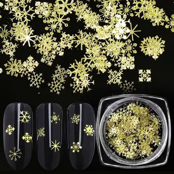 Kuldne Lumehelves Muster Nail Art DIY Kleepsud Kleebised Kaunistamiseks Maniküür Vahend декор для ногтей
