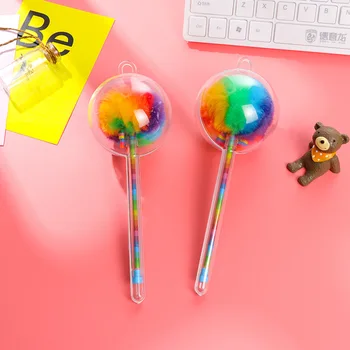 0Pcs Loominguline Lollipop Geeli Pliiats Bowknot Ring Juuksed Ball Pen Magus Must Tint Värviline Pliiats Office Kooli Pliiats 0,5 mm