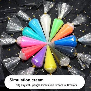 Enablefancy - 12 Värvi 50g Magic Crystal Spangle Simulatsiooni Koor Glue Gel DIY PhoneCase Kook Toiduvalmistamis Tarvikud Käsitöö Kingitus