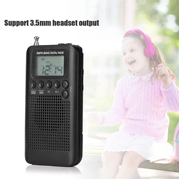 HRD-104 Kaasaskantav Mini Stereo Raadio Antenn MP3-Pleier LCD Ekraan AM/FM-2-Band Radio koos juhiga Kõlar Laetav