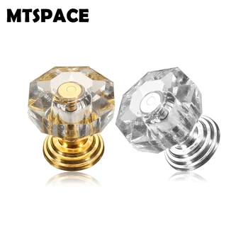MTSPACE Hõbe/Kuld 18mm Crystal Clear Crystal Klaas Uks Tõmba Sahtel Kabineti Mööbel Käepide Nupp Kruvi Kuum Maailmas