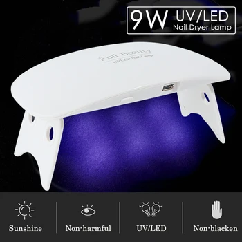 9W UV LED Lamp Mini Kiire Küünte Kuivati Micro-USB-Kerge Kaasaskantav Masin Maniküür Geel poola Liimi Nail Art Seadmete Vahend LY1016