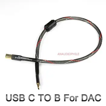 HiFi Kiip Pinnatud USB-C B-Kaabel, USB-Tüüp C-B Audio Kaabel 5N DAC Mobiiltelefoni Thunderbolt DAC-Kaabel