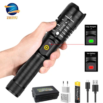 ZHIYU Super Ere LED Taskulamp XHP50 Taktikaline Elektrilised Tõrvik USB Laetav Zoomable 5 Režiimid Veekindel Taskulamp Torch