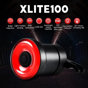 XLITE100 Jalgratta Kerge Taskulamp Jaoks Jalgratta Tagumine Tuli Auto Start/Stopp-Pidur Mõttes IPx6 Veekindel LED Laadimise Jalgrattasõit Taillight